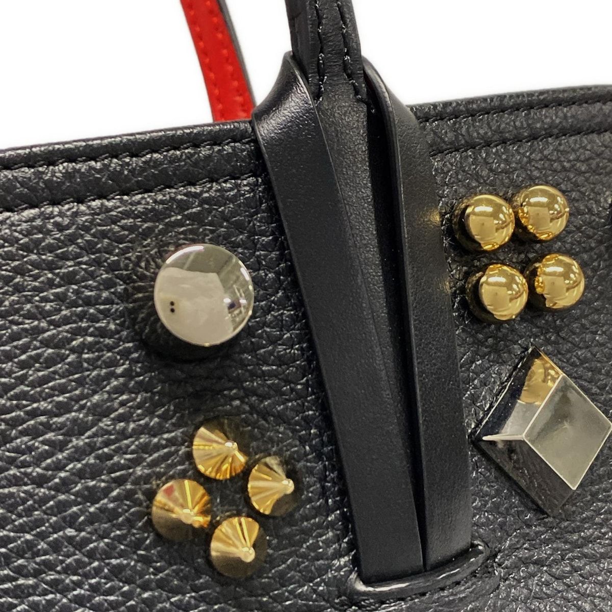 CHRISTIAN LOUBOUTIN カバタ E/W ナノ レザー トートバッグ Cabata E/W Mini ブラック カーフレザー - Bags - Women