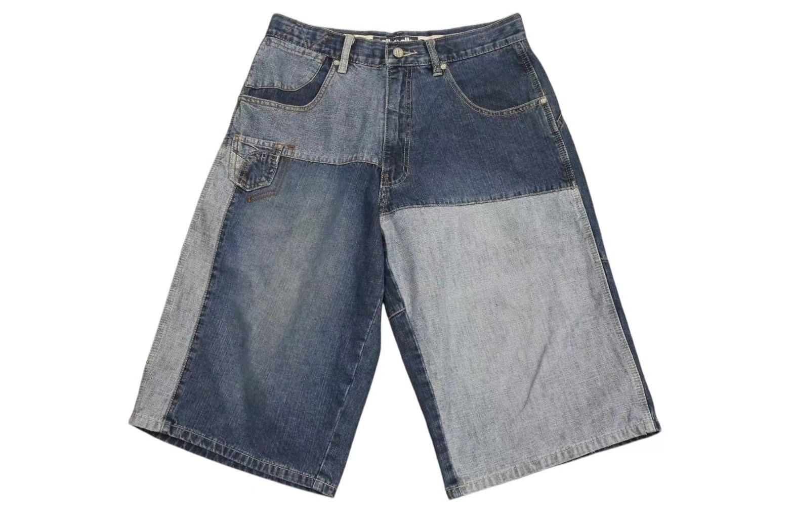 PellePelle ペレペレ パッチワーク デニム ハーフパンツ サイズ32 コットン ネイビー 4b002287