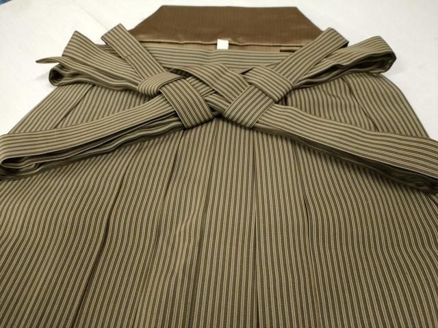 平和屋着物●男性 馬乗り袴 縞 正絹 CAAW8110yc