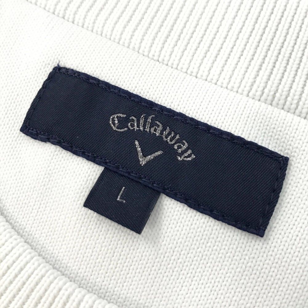 サイズ：L CALLAWAY キャロウェイ  長袖ニットセーター 総柄 ホワイト系 [240101446599] ゴルフウェア メンズ ストスト サイズ：L CALLAWAY キャロウェイ 長袖ニットセーター 総柄