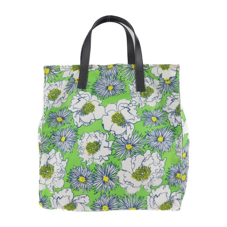 PRADA プラダ トートバッグ VA0905 ナイロン レザー ホワイト グリーン  