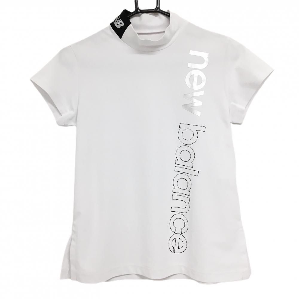【超美品】ニューバランスゴルフ 半袖ハイネックワンピース 黒×白 バイカラー 裏地付 レディース 1(M) ゴルフウェア New Balance