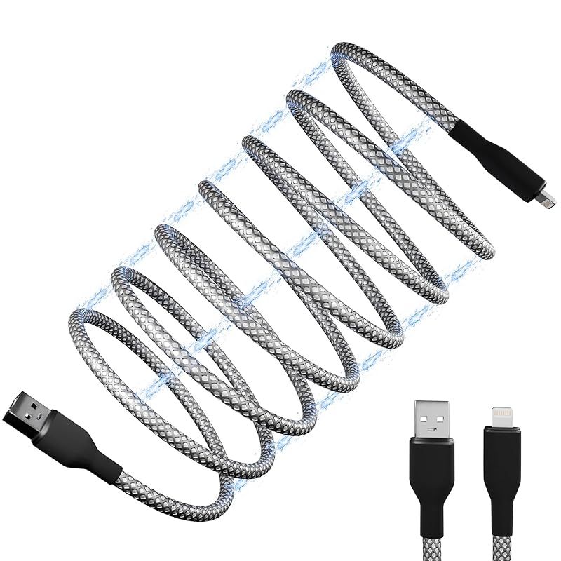 【ヒルナンデスで紹介】 次世代 USBケーブル マグネット内蔵 オートロール u0026 絡まない ケーブル (A to lightning， シルバー， 100cm) 1