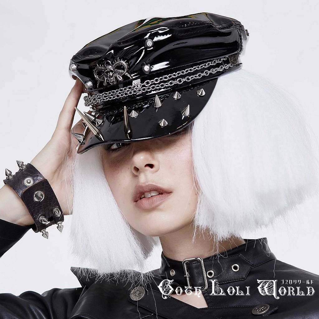 MADGIRL 黒 十字架 スタッズ ロングジャケット ゴスロリ パンク ゴスロリワールド WK-710XDF-BK パンクファッション シースルー