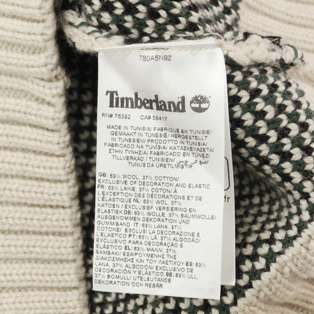【中古】【未使用】ティンバーランド Timberland × Nina Chanel Abney 2023年秋冬 ミドルゲージウールコットン カーディガン ライトベージュxブラック【サイズM】【ユニセックス】 中古】【未使用】ティンバーランド Timberland × Nina Chanel Abney
