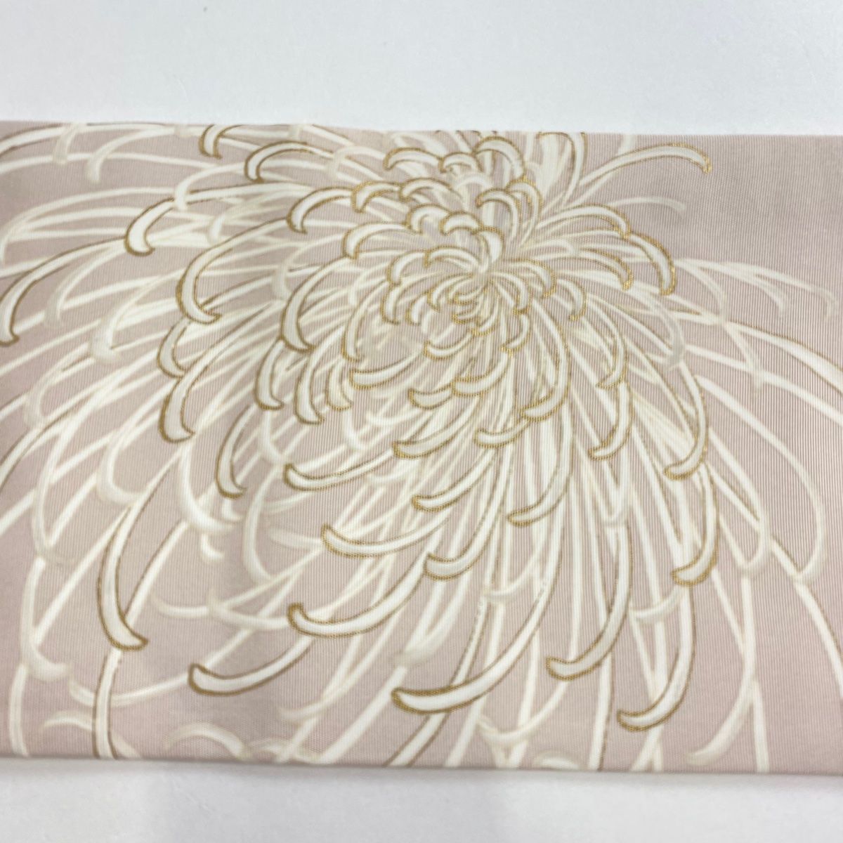 平和屋本店□極上 白木周生 九寸名古屋帯 手描糸目染帯 糸車花文 飴色  