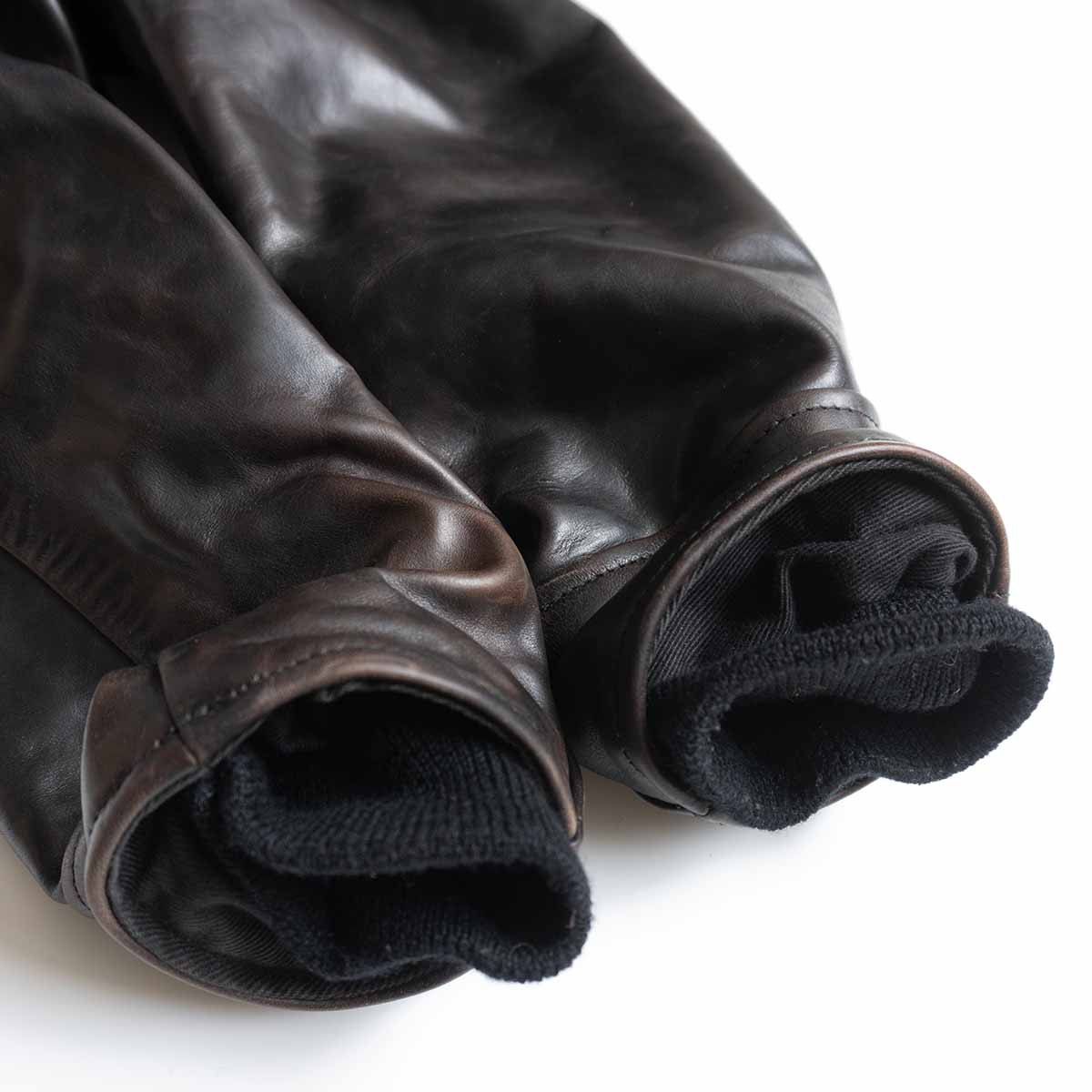 極美品 エアロレザー ハーフベルト ブラック 42 希少/ボア付き】AERO LEATHER【ハーフベルト ホースハイド