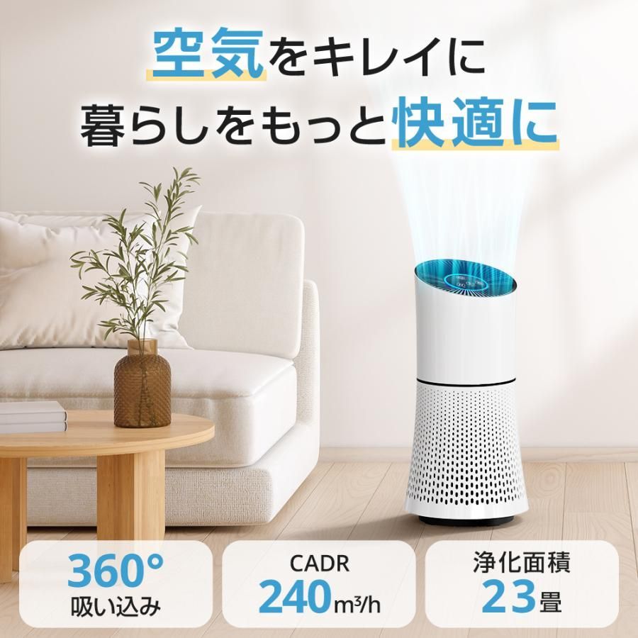 空気清浄機 花粉対策 ウイルス対策 23畳対応 3段階切替 マイナスイオン 除菌 花粉 脱臭 静音 脱臭機 ホコリ 集じん タイマー PM2.5 コンパクト 家庭用 省エネ