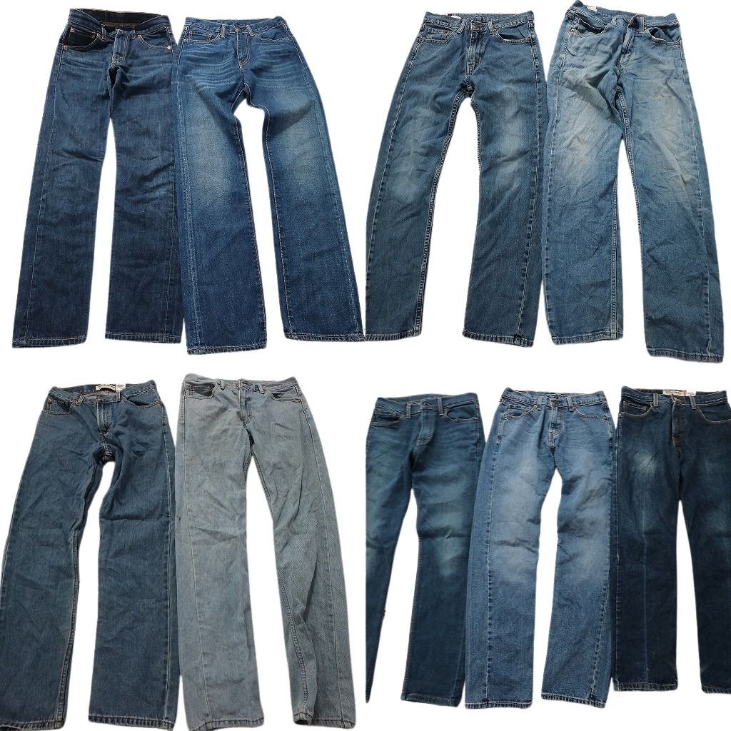 古着卸 まとめ売り リーバイス 505 デニム パンツ 9枚セット (メンズ W30 /W29 /W27 ) インディゴブルー カジュアル MS9056