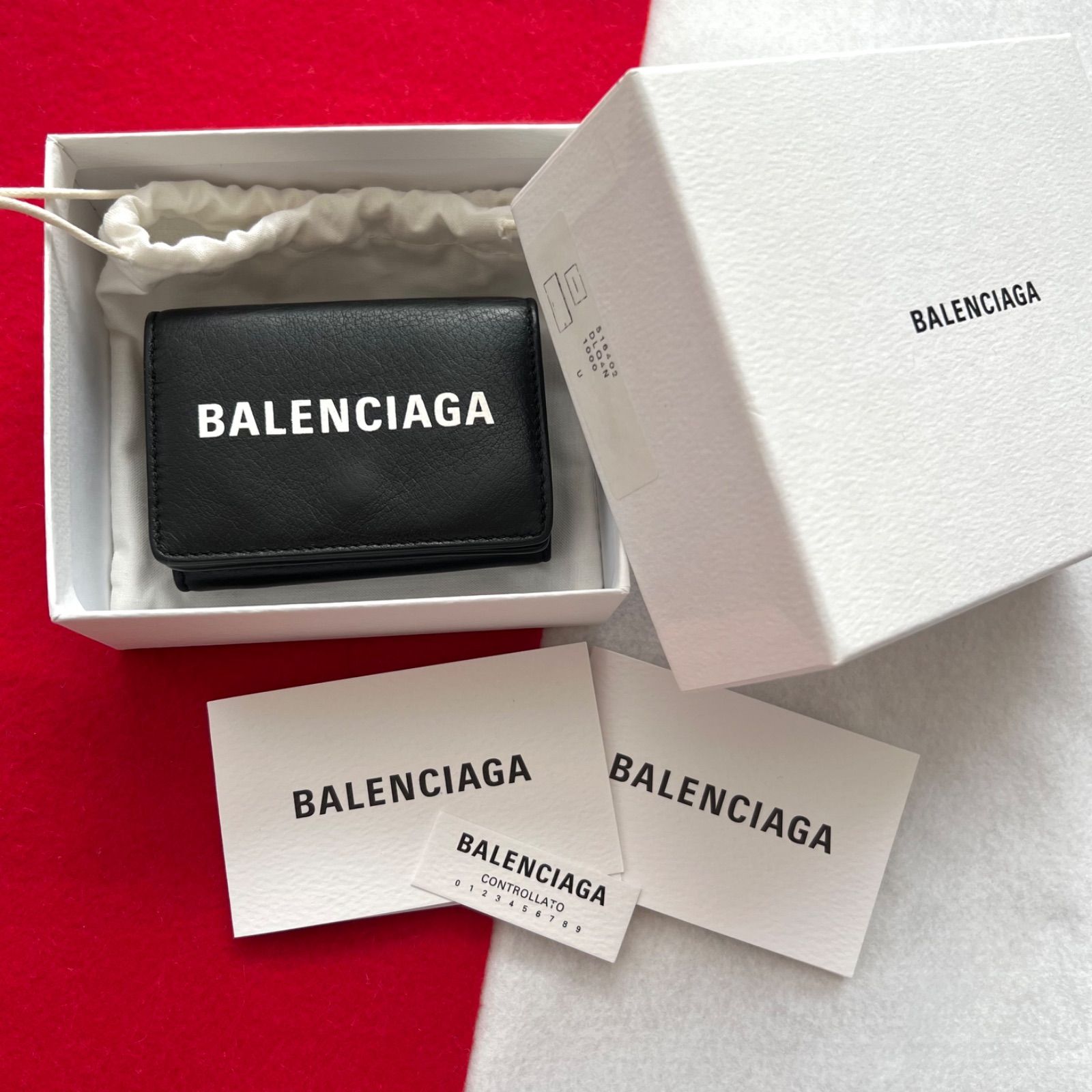 正規品✨ BALENCIAGAバレンシアガ財布三つ折りエブリディミニウォレット黒
