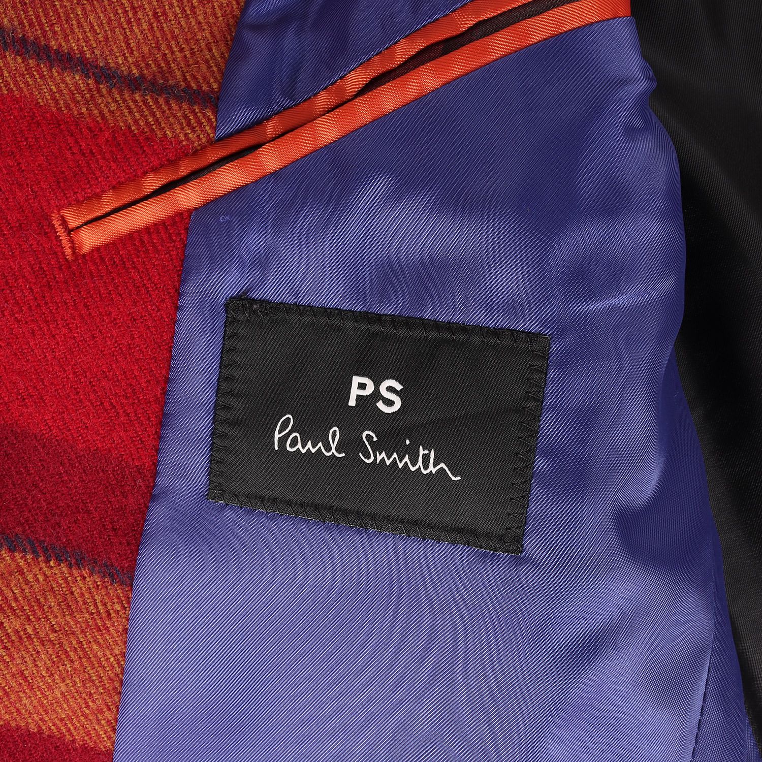 美品 Paul Smith ポールスミス コート サイズ:S ブランケットチェック ウール メルトン チェスターコート BLANKET CHECK  CHESTER COAT ビッグチェック レッド イエロー【メンズ】