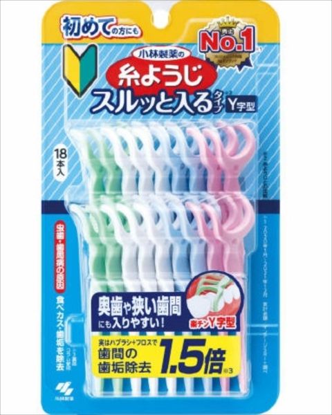 まとめ買い-42点セット 糸ようじスルッと入るタイプＹ字型１８本入 小林製薬 フロス 歯間ブラシ