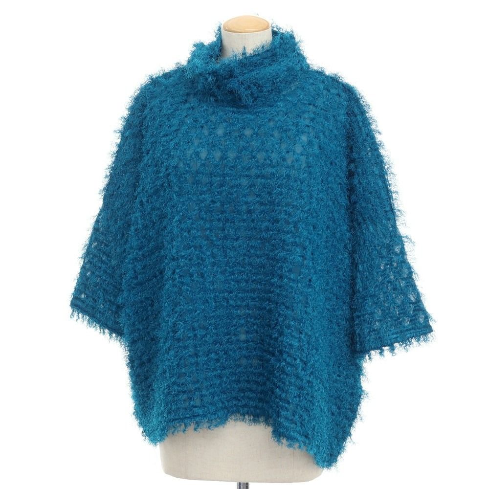 【中古】ミー イッセイミヤケ me ISSEY MIYAKE 2020年春夏 ニットブラウス ターコイズ系【サイズ表記なし（M位）】【レディース】 中古】ミー イッセイミヤケ me ISSEY MIYAKE 2020年春夏 ニット