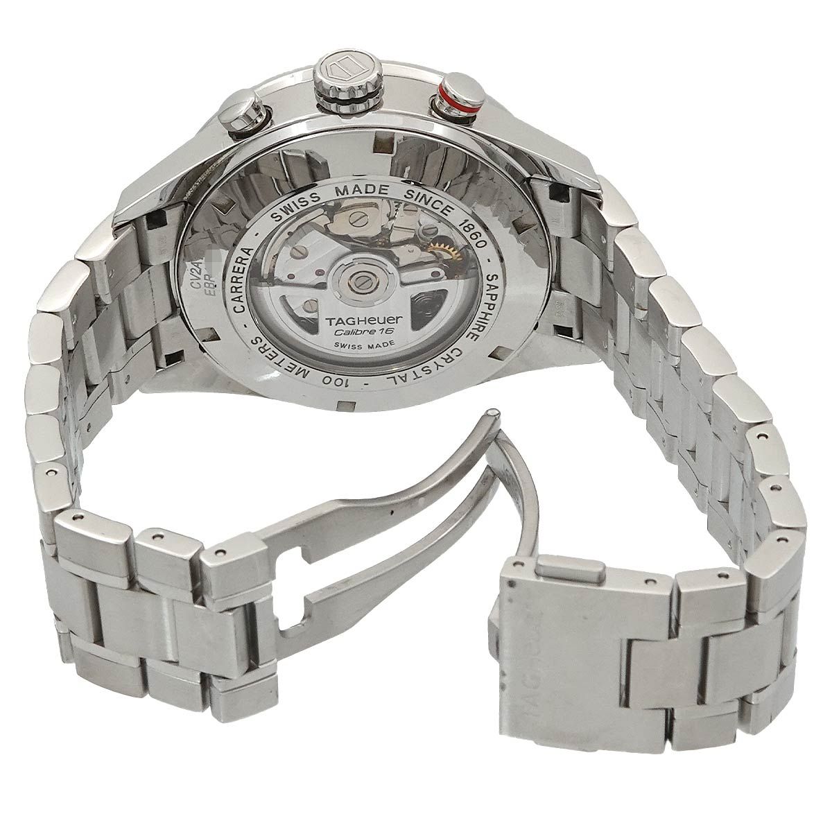 タグホイヤー TAG Heuer カレラ キャリバー16 CV 2 A 10 クロノグラフ メンズ 腕時計 デイデイト ブラック 自動巻き Carrera