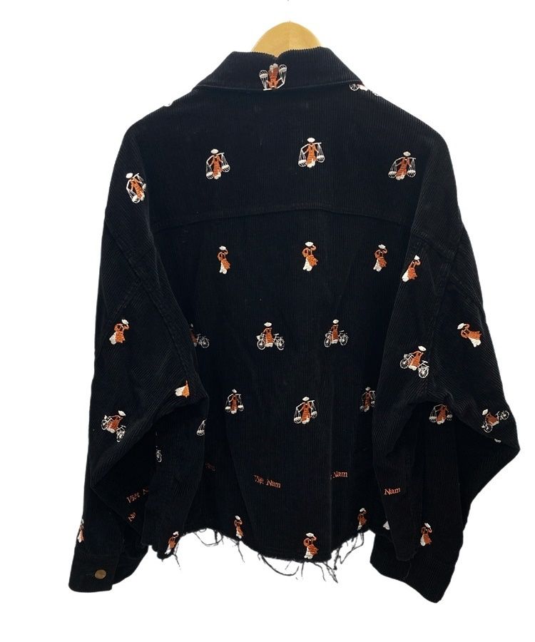ダブレット doublet VIETNAM EMBROIDERY CORDUROY JACKET コーデュロイ 黒 20AW15BL107 ジャケット  刺繍 ブラック Mサイズ 101MT-2520