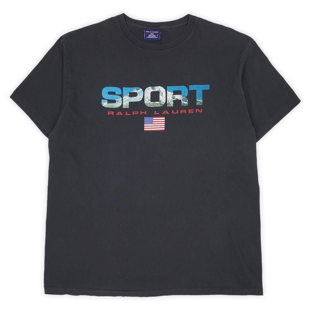 90年代ビンテージ☆【 POLO SPORT】ポロスポーツ　ロゴTシャツ　星条旗 90年代 USA製 POLO SPORT ポロスポーツ Ralph Lauren ラルフ