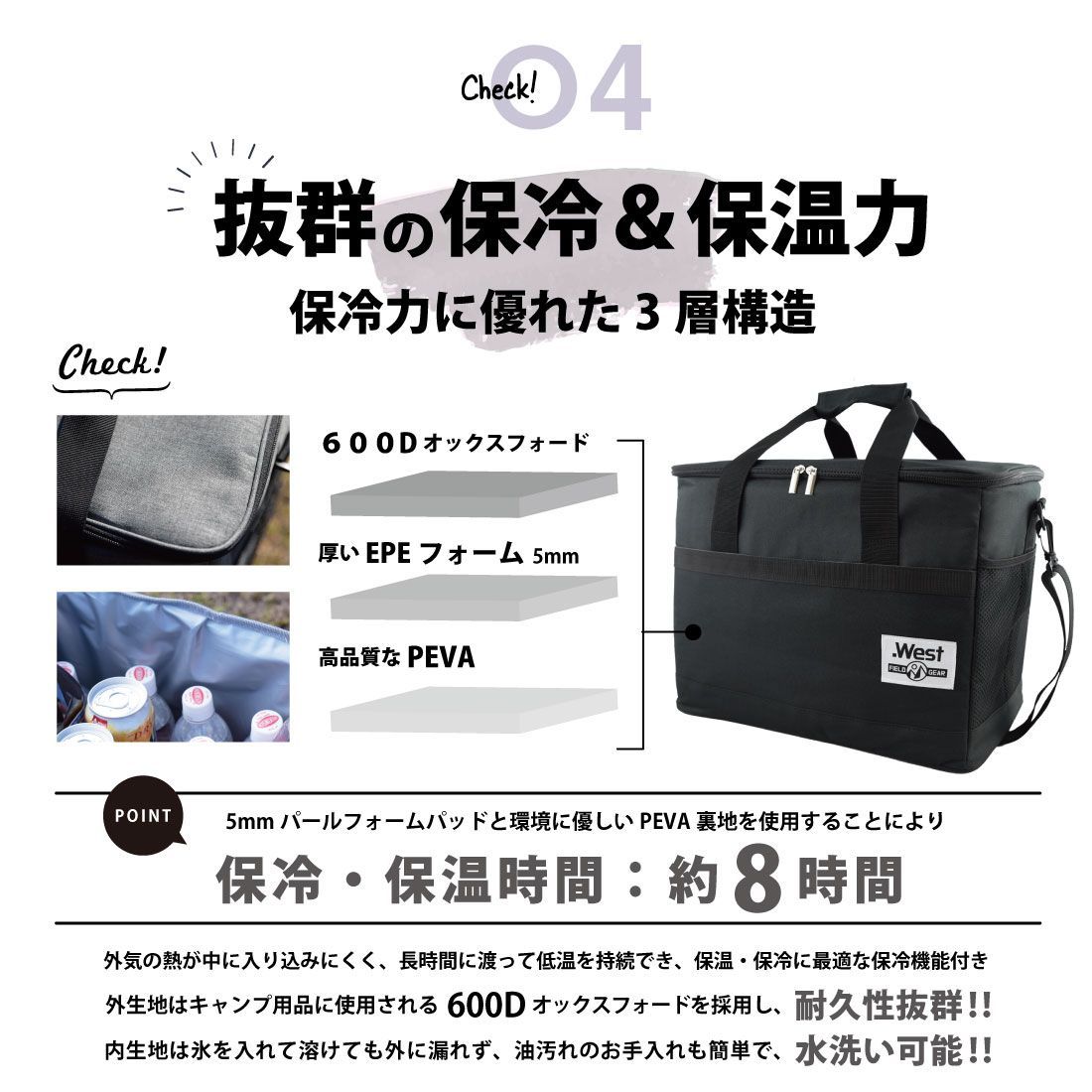 West 】2024年 クーラーボックス 大容量 【30L】 3層断熱 保冷 West 】2024年 クーラーボックス 大容量 【30L】 3層断熱 保冷