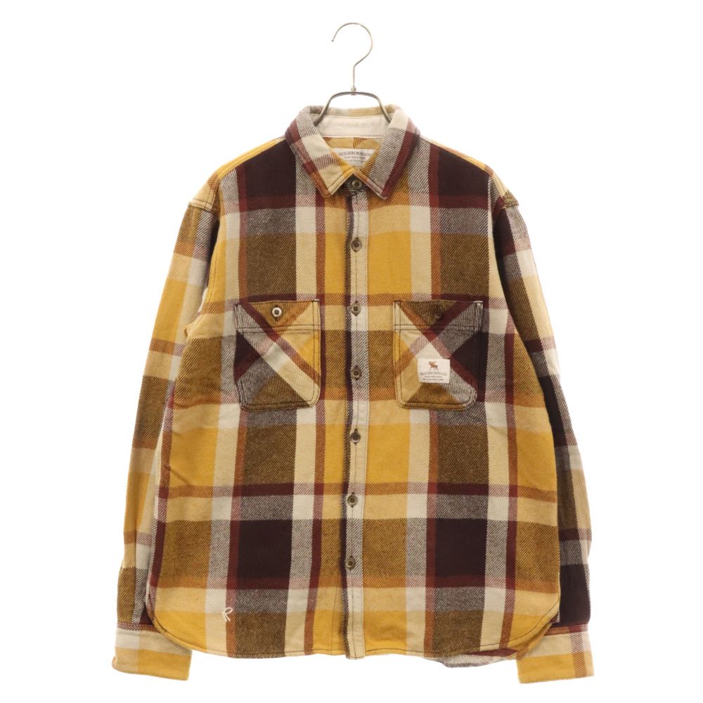 NEIGHBORHOOD (ネイバーフッド) 16AW LUMBERS/C-SHIRT.LS ランバー オンブレ チェック ロングスリーブ 長袖 シャツ イエロー/ブラウン 161ARNH-SHM03