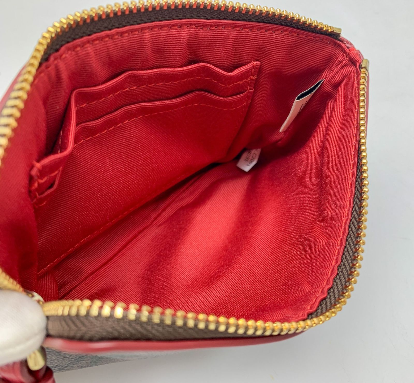 COACH コーチ ブラウン系 茶 レッド 赤 シグネチャー リストレット 