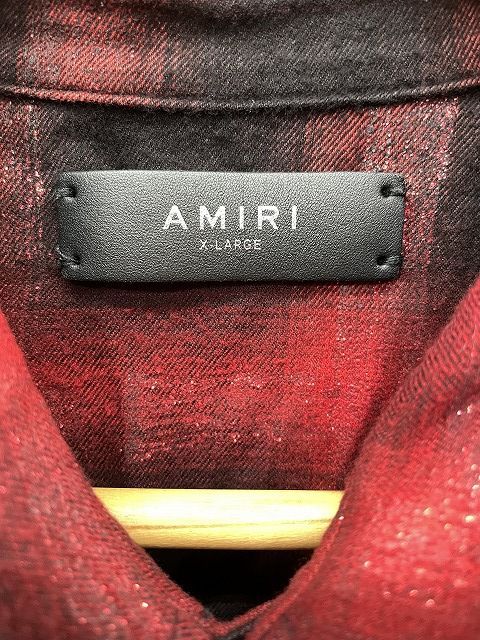 AMIRI アミリ チェック シャツ ラメ グリッター ロングスリーブ