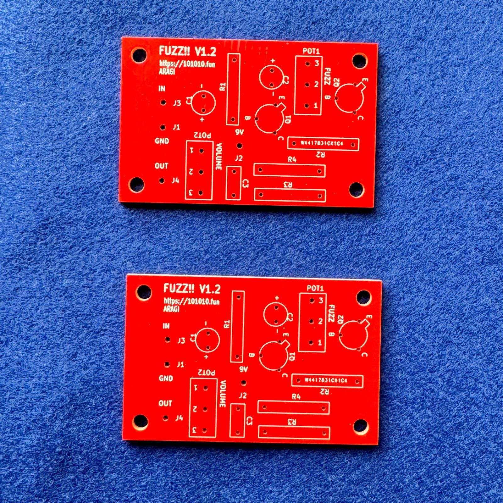 【2枚セット】Fuzz Faceクローン基板 自作エフェクター製作、実験にどうぞ♪