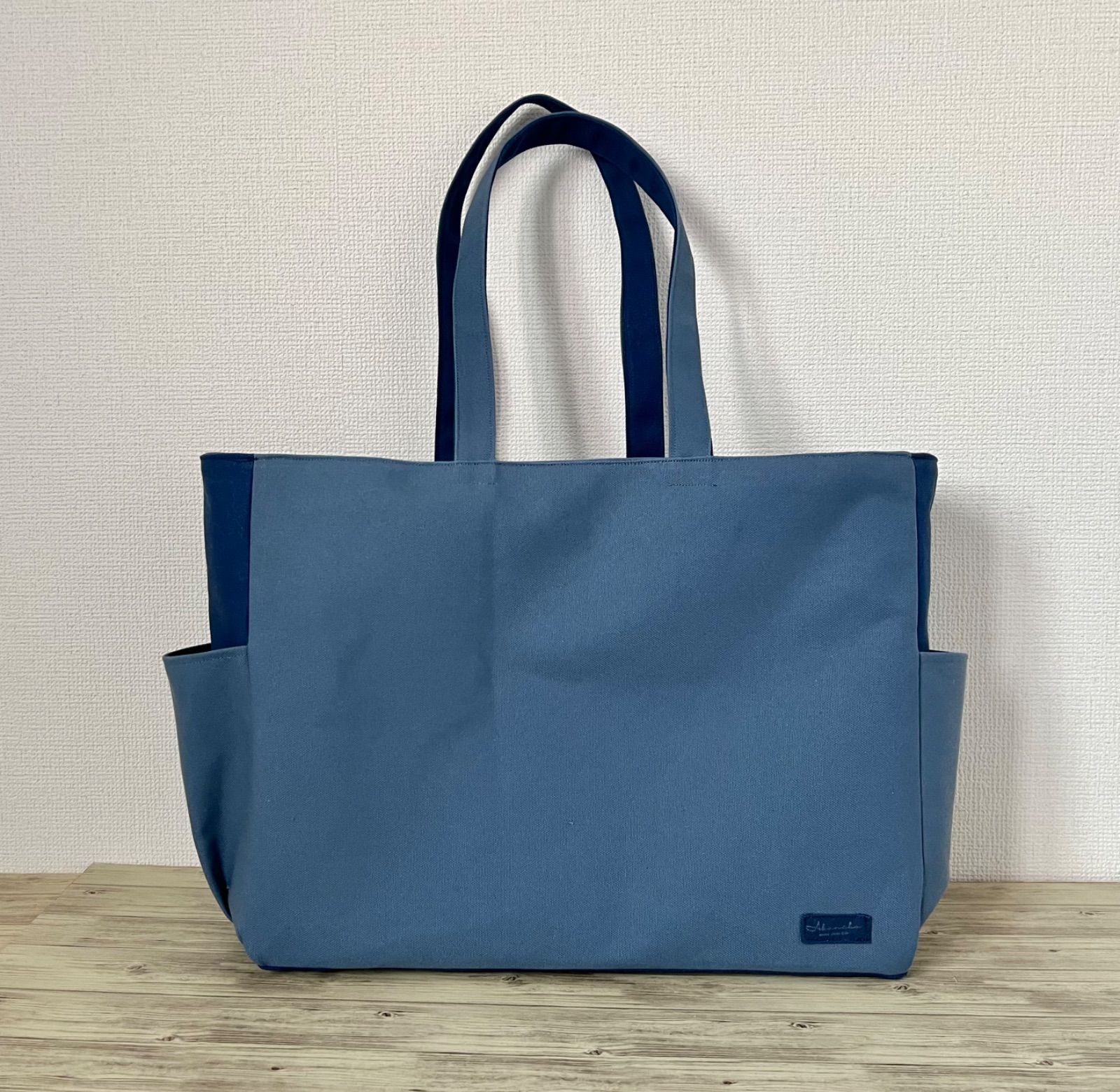 XXLサイズ】〈底板付き〉パープルブルーA3サイズ収納倉敷帆布使用青紫 