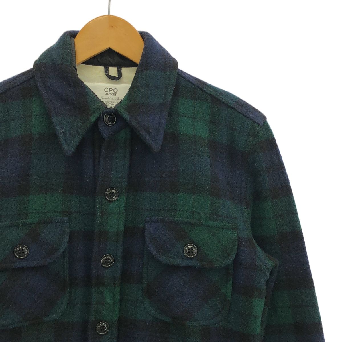 FIDELITY / フィデリティ | ブラックウォッチ チェック ウール CPO ジャケット | M | ネイビー / グリーン | メンズ