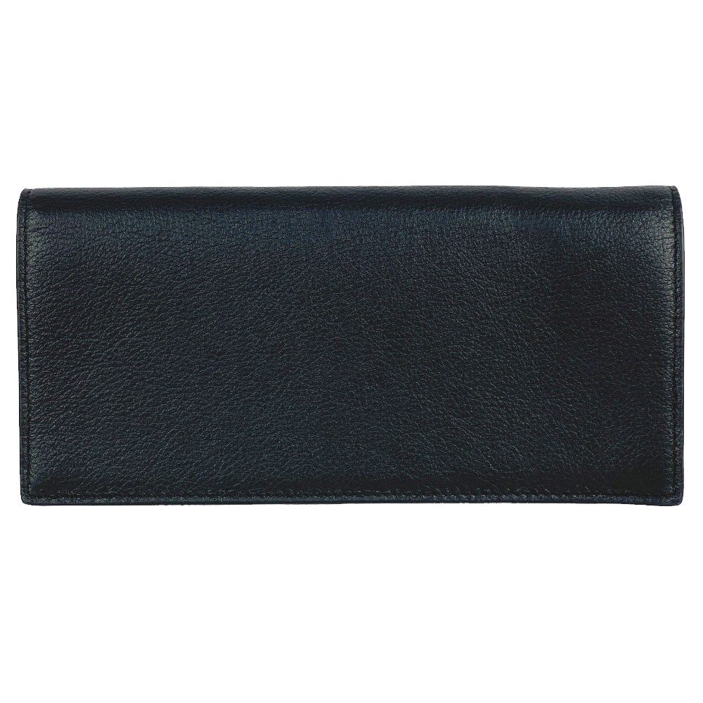 □新同□ サンローラン 二つ折り 長財布 レザー ブラック ゴールド GP  