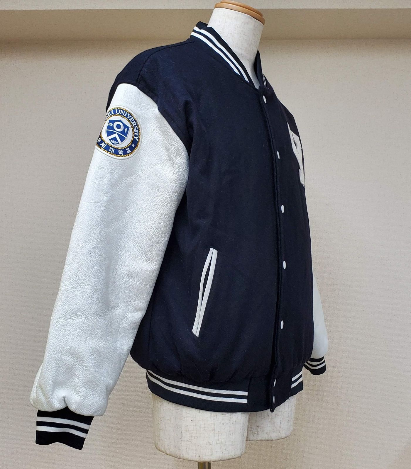 韓国 延世大学 スタジャン YONSEI aespa カリナ メルトンジャケット 黒