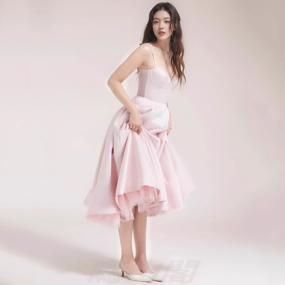 2025 ロングドレス レディース 吊りワンピース Aライン 大人 スリム パーティー 気質 高見え 上品 夏服WP 109