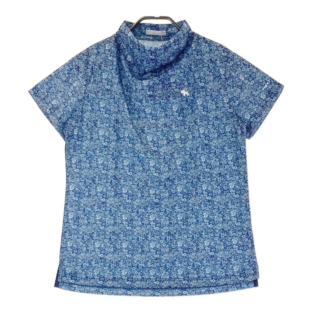 サイズ：42 HEAL CREEK ヒールクリーク  半袖ハイネックTシャツ 総柄 ネイビー系 [240101449142] ゴルフウェア レディース ストスト サイズ：42 HEAL CREEK ヒールクリーク 半袖ハイネックTシャツ