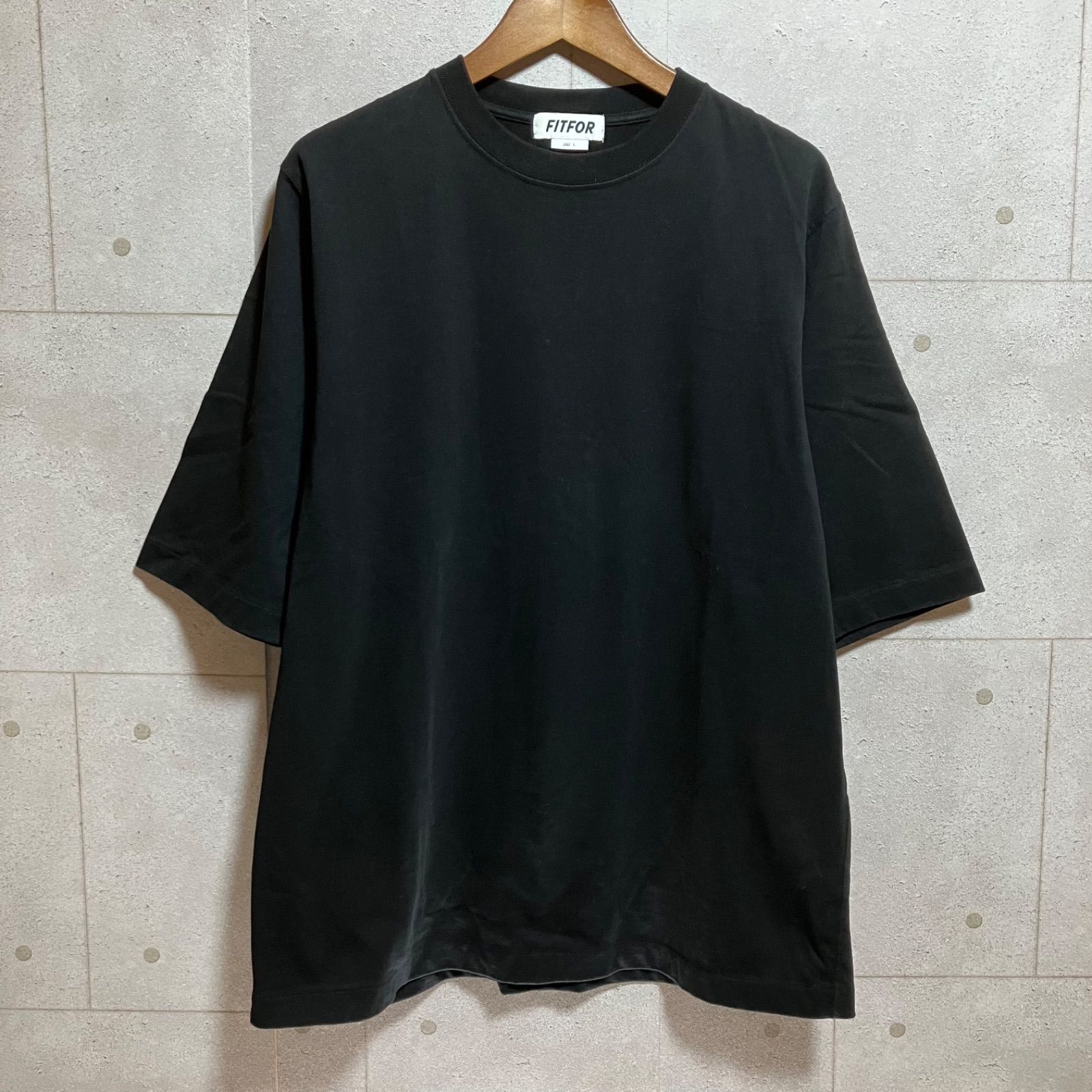 fitfor フィットフォー Tシャツ 無地 ビッグシルエット ブラック 黒 L メンズ 半袖 トップス SG148-59