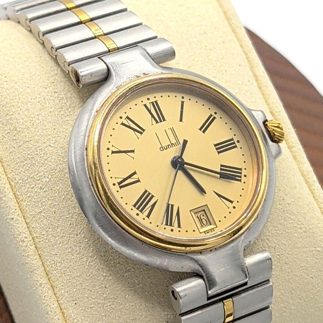 Dunhill Watch Quartz Men's Round Silver Gold dial Not Working