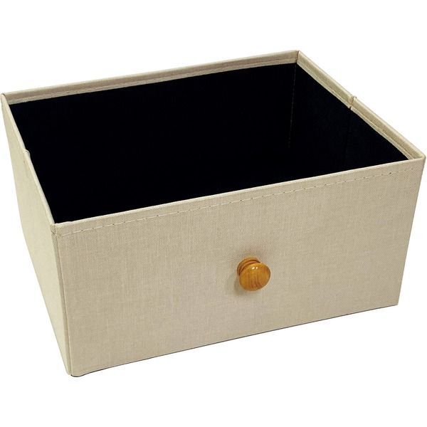 折りたためるファブリックチェスト（木天板）2段 アイボリー 折りたためるファブリックチェスト（木天板）2段 アイボリー