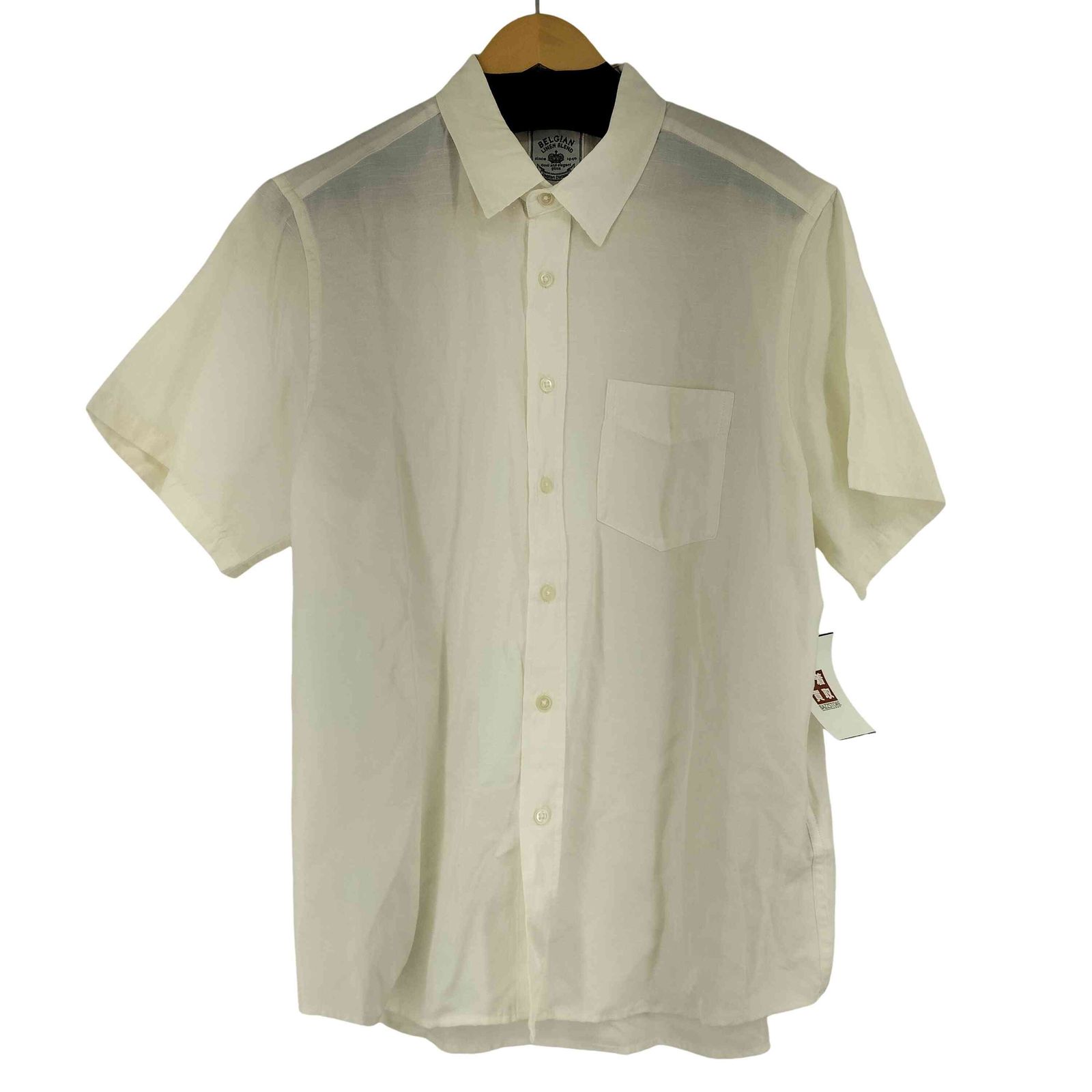 ユーズドフルギ USED古着 BELGIAN LINEN BLEND SSレギュラーシャツ メンズ JPN：L 