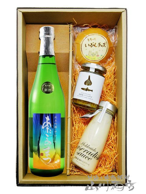 あたごのまつ 純米吟醸 ささら 720ml + おつまみ3点セット【 5365 】【 日本酒・おつまみセット 】【 要冷蔵 】