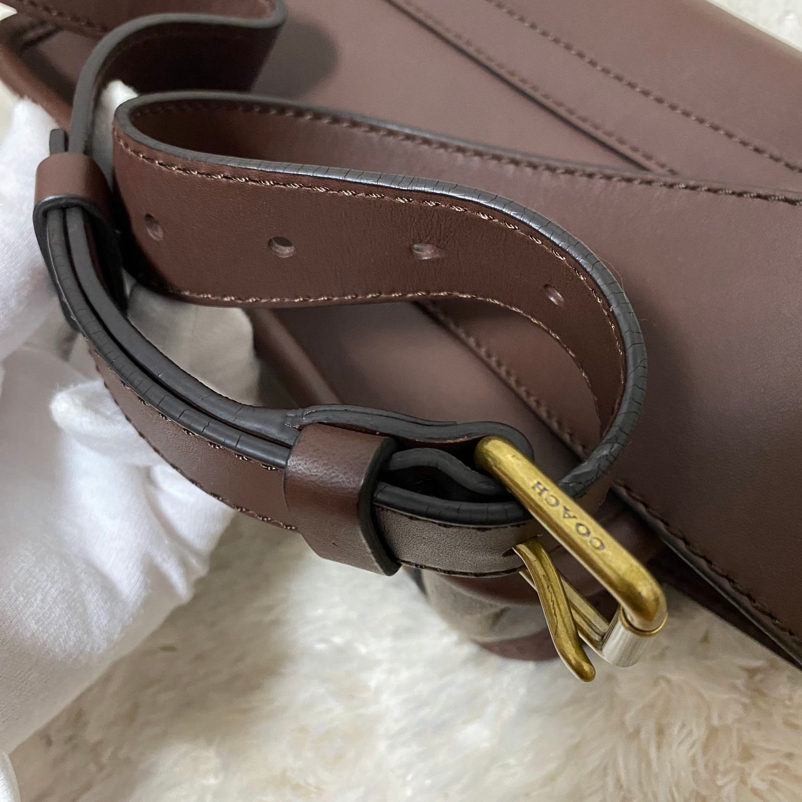 COACH コーチ ボディバッグ 70989 レザー ブラウン レッド レガシー ☆美品 COACH コーチ レザーボディバッグ レガシー ターンロック