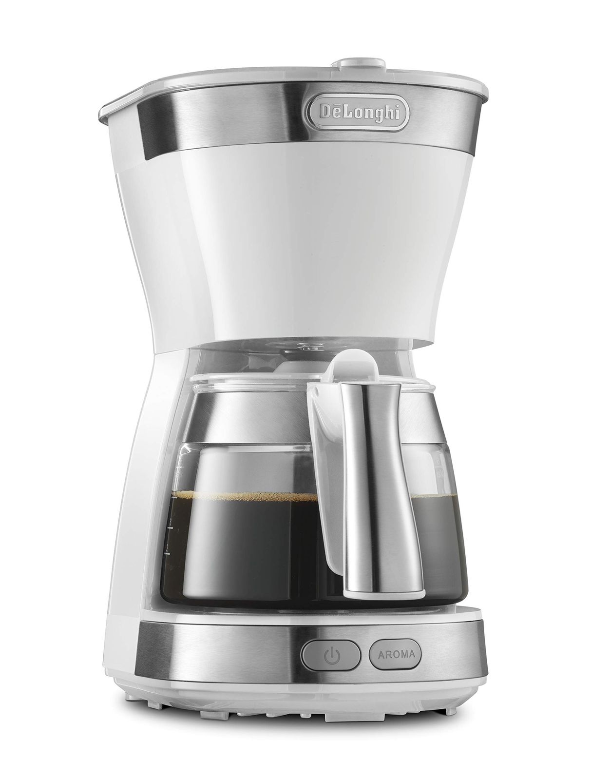 DeLonghi デロンギ De Longhiドリップコーヒーメーカー アクティブ ICM12011J-W レギュラーコーヒー 5杯用 ペーパーレスフィルター トゥルーホワイト ファミリー登録で3年保証 3 ホワイト 1 コーヒーメーカー単品