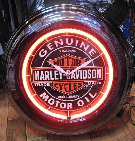ハーレーダビッドソン ネオンクロック ネオン管 Harley-Davidson 掛け時計 アメリカ雑貨