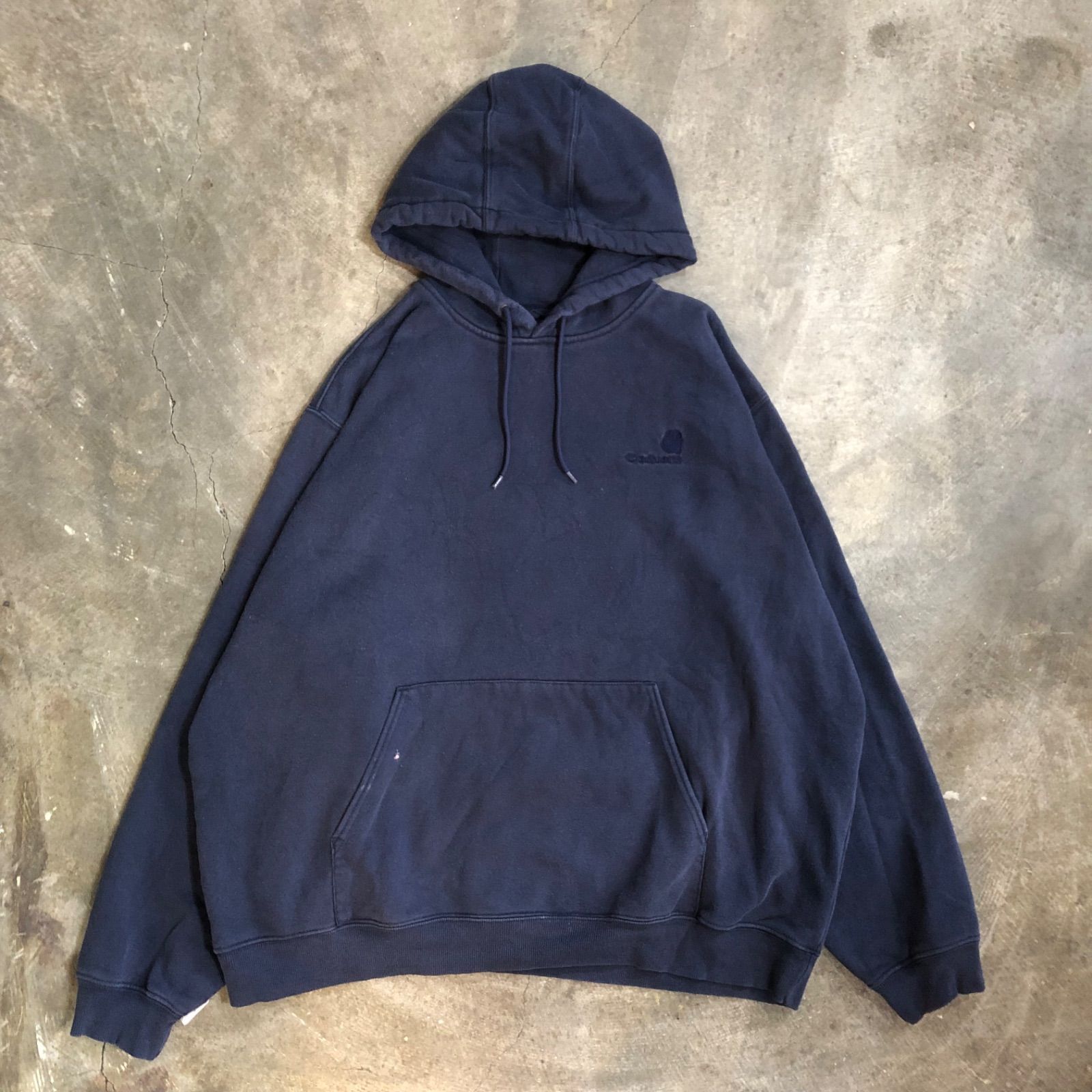 T5487 Carhartt スウェットパーカー ビッグサイズ 刺繍ロゴ 古着