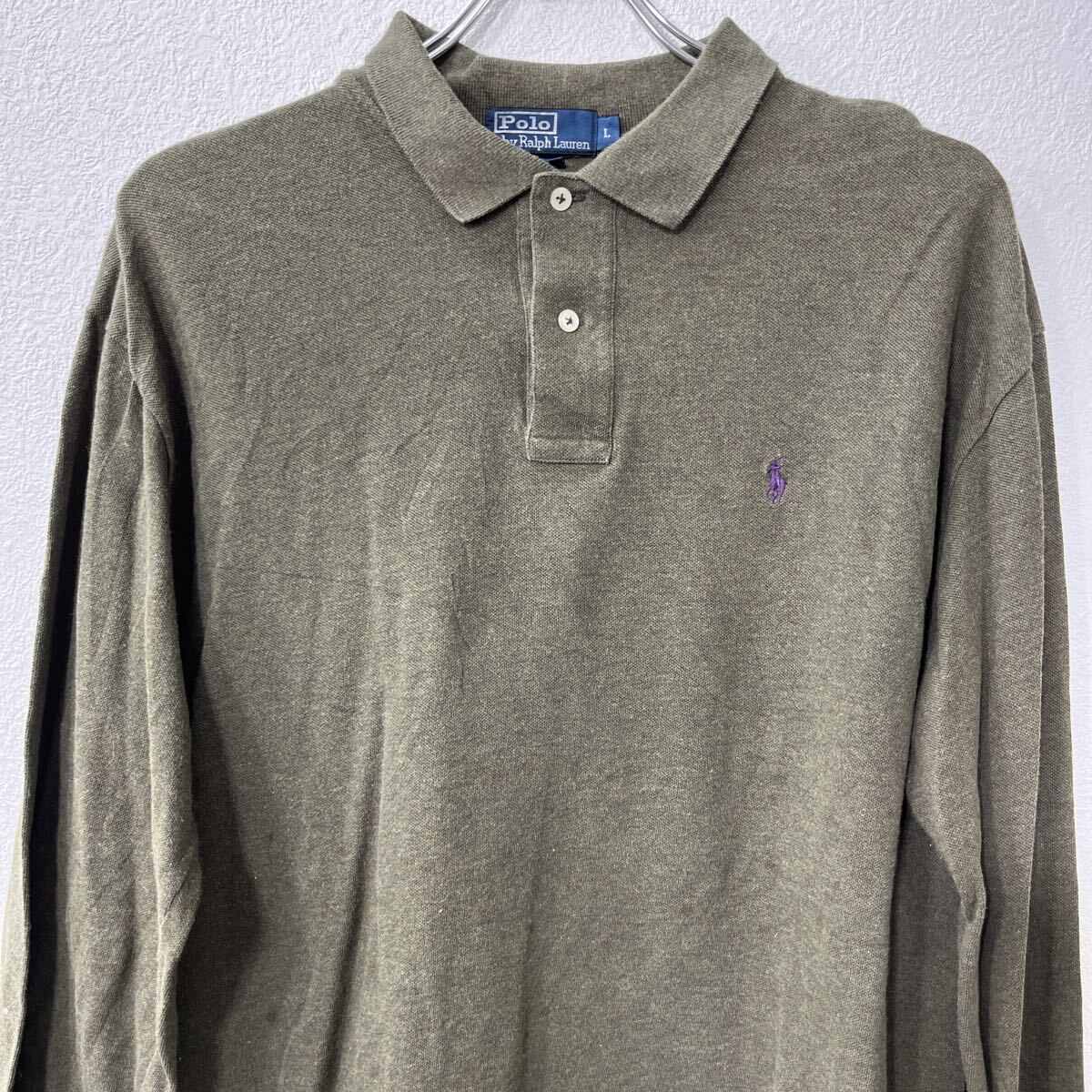 POLO RALPH LAUREN 長袖 ポロシャツ L グリーン ポロ ラルフ