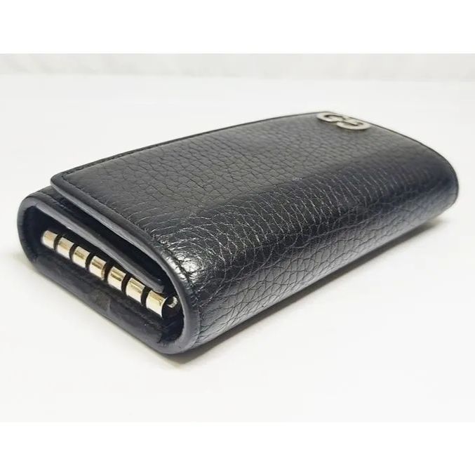 ※併売商品※◆中古◆GUCCI【グッチ】6連キーケース キーリング付き レザー ブラック メンズ　M883