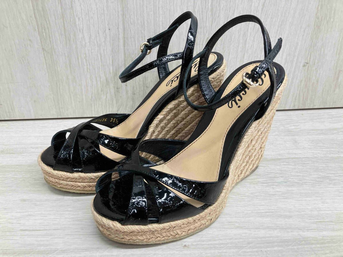 GUCCI グッチ マイクログッチシマ パテントレザー ウェッジソール  