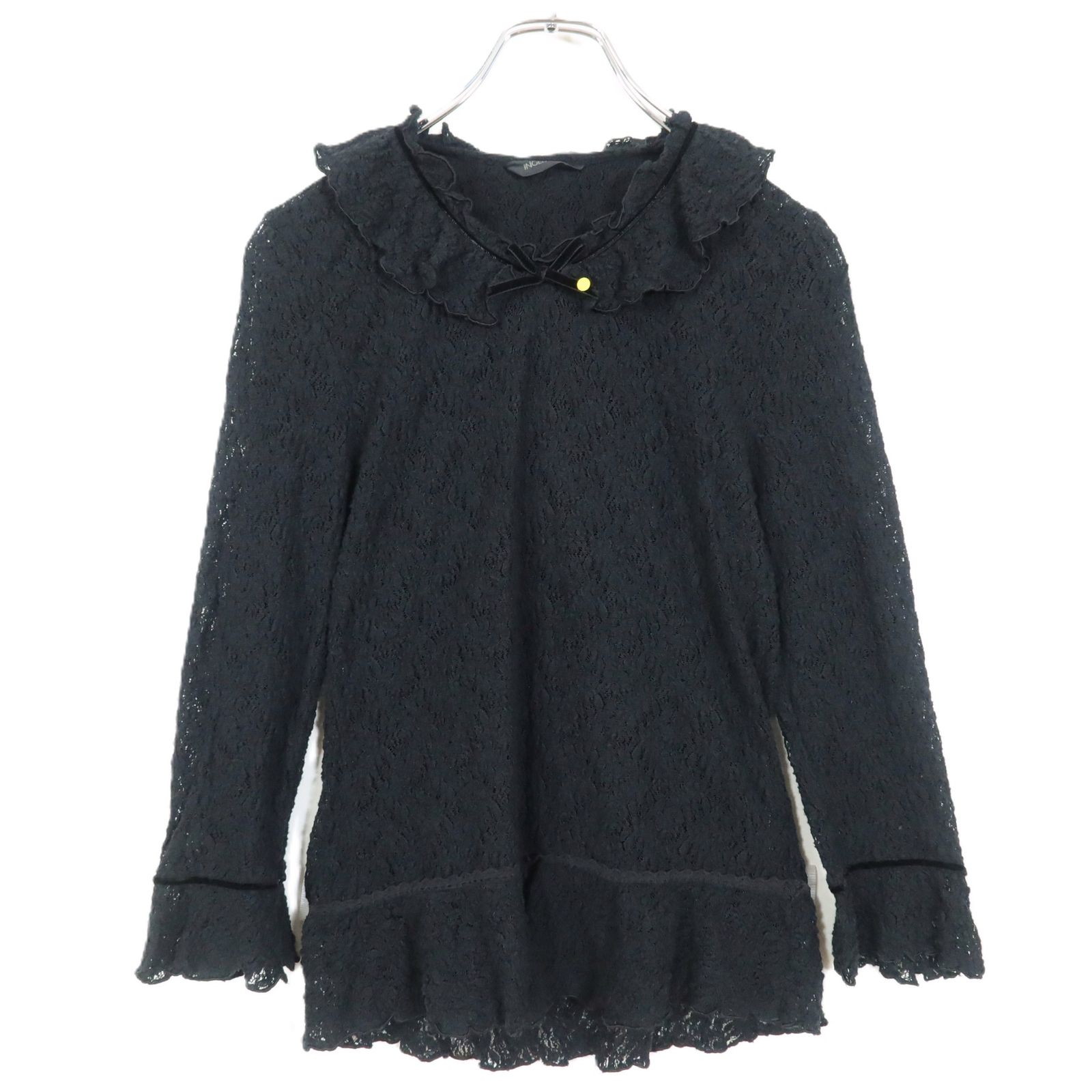 インゲボルグ INGEBORG☆総レースカットソー エレガント♪フリル襟