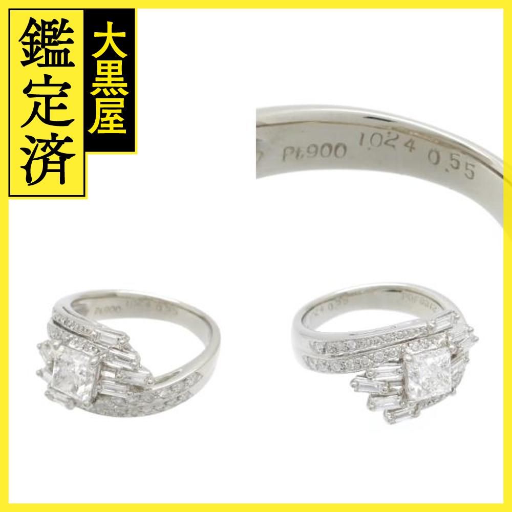 JEWELRY　ダイヤモンド　リング　PT900　プラチナ　D1.024ct　D0.55ct　7.6g　11号　鑑定書　2147200481807　 【200】