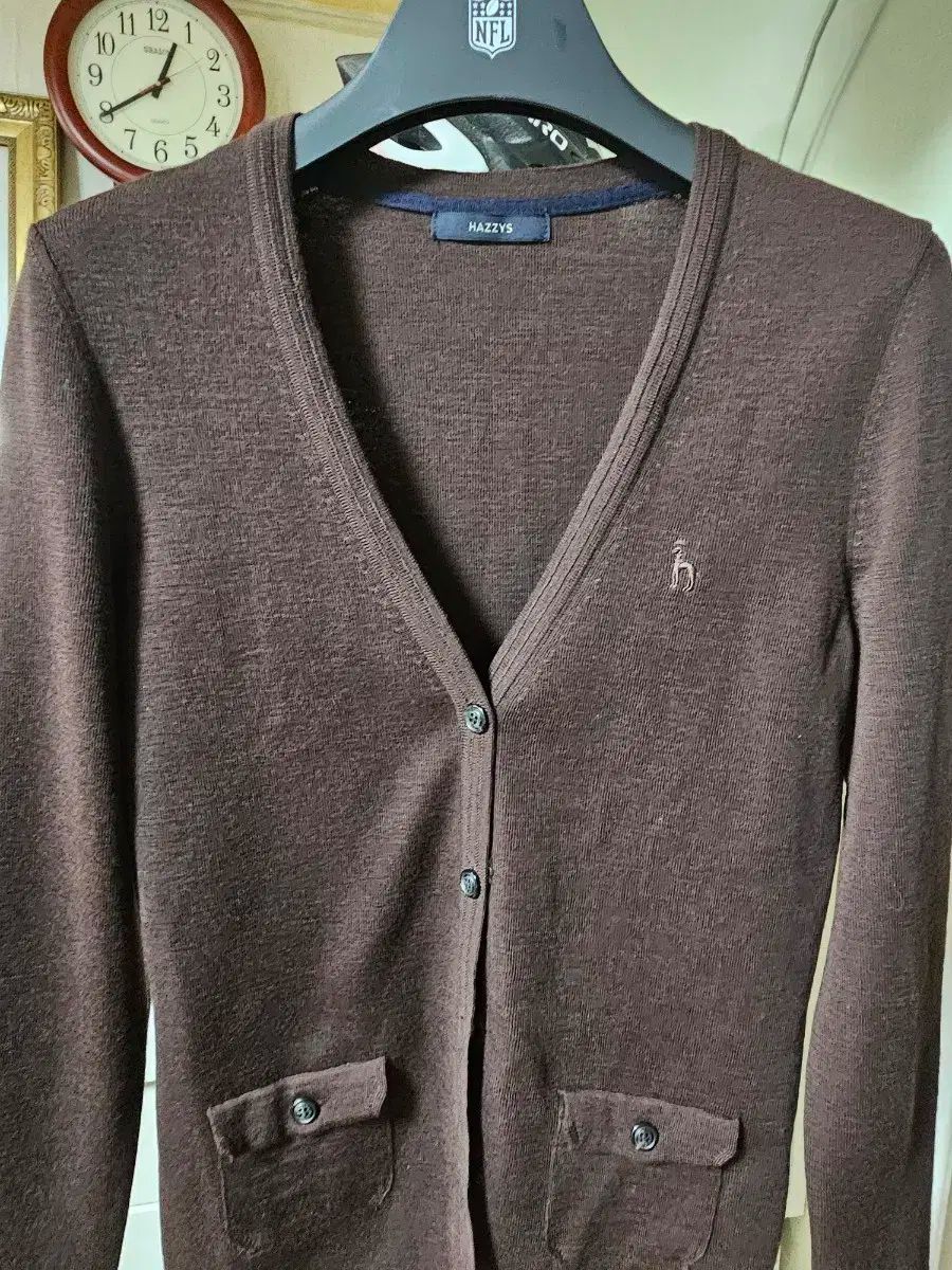 HAZZYS へジス ブラウン スポーツブラ ポケット カーディガン