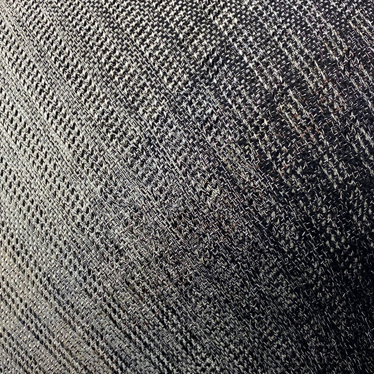 名古屋帯 名品 夏帯 絽 八寸名古屋帯 松葉仕立て 縞 黒 正絹 【中古