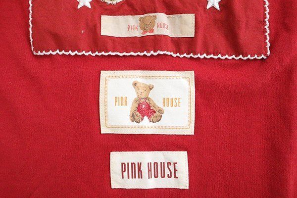 PINK HOUSE ピンクハウス　テディベア 半袖 オープンカラーシャツ 極美品✨】ピンクハウス テディベアプリント 半袖シャツ フード