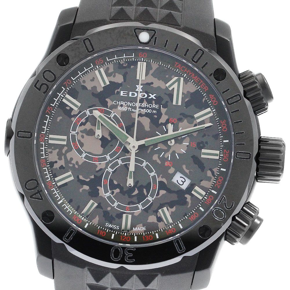 エドックス EDOX 10221 クロノオフショア1 500本 クォーツ メンズ 箱 保証書付き_891207