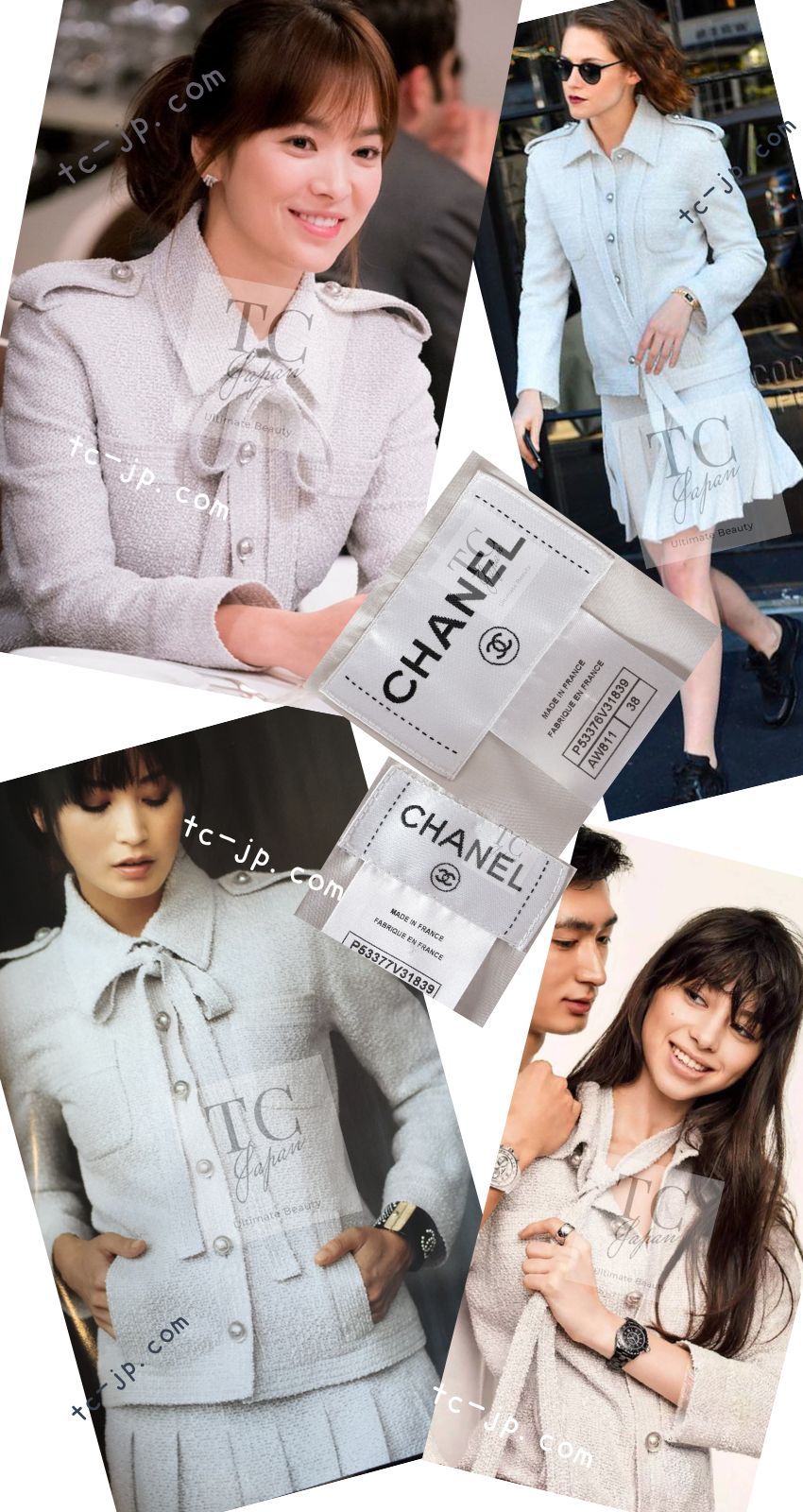 CHANEL CCボタンツイードワンピーススーツ